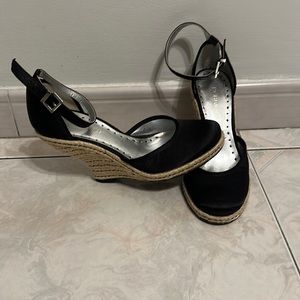 BCBG Girls - Black Satin Wedge